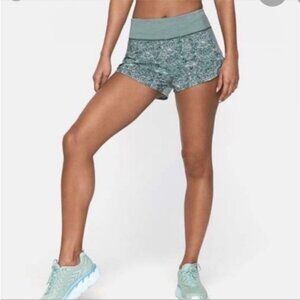 Outdoor Voices Limited Edition Hudson Print Running Shorts in Green RARE Size XS